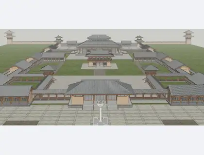 中式秦汉风格古建筑宫殿