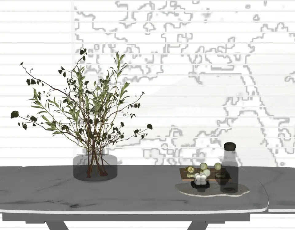 现代花瓶 植物 桌面摆件 摆件组合