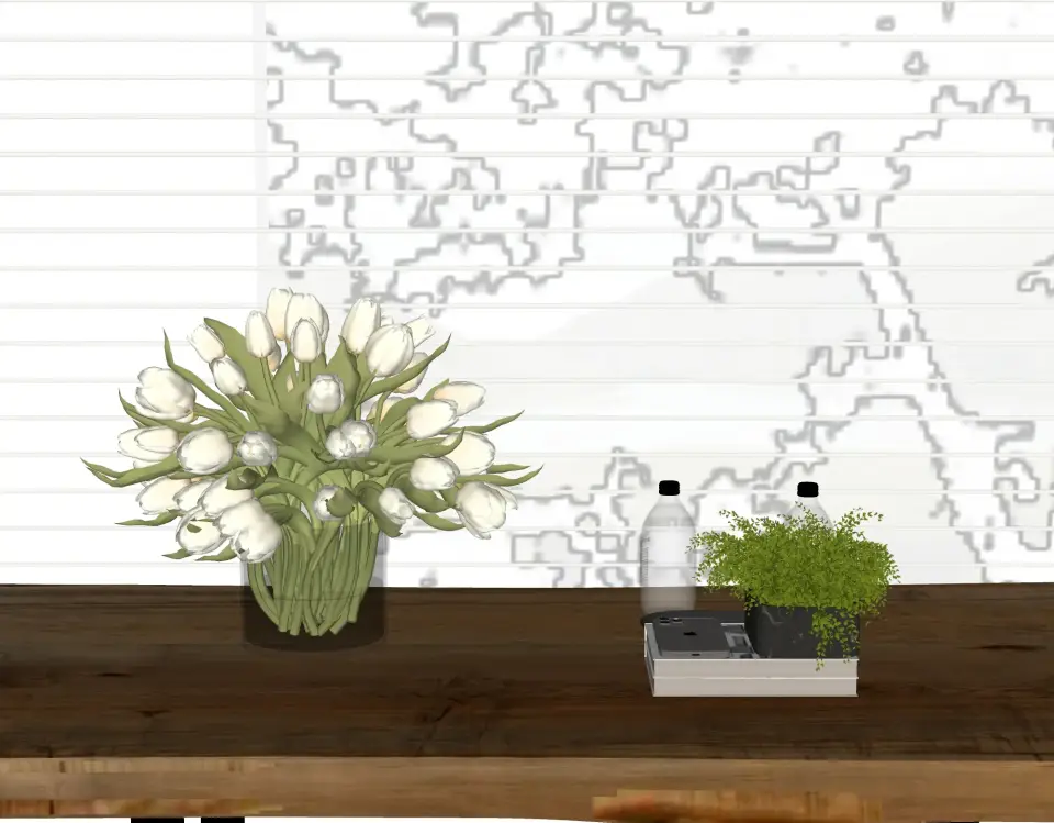 现代花瓶 植物 桌面摆件 摆件组合