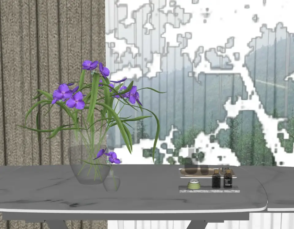 现代花瓶 植物 桌面摆件 摆件组合