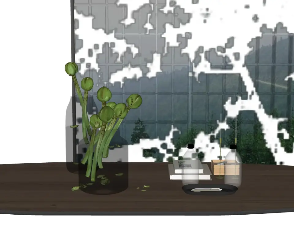 现代花瓶 植物 桌面摆件 书本