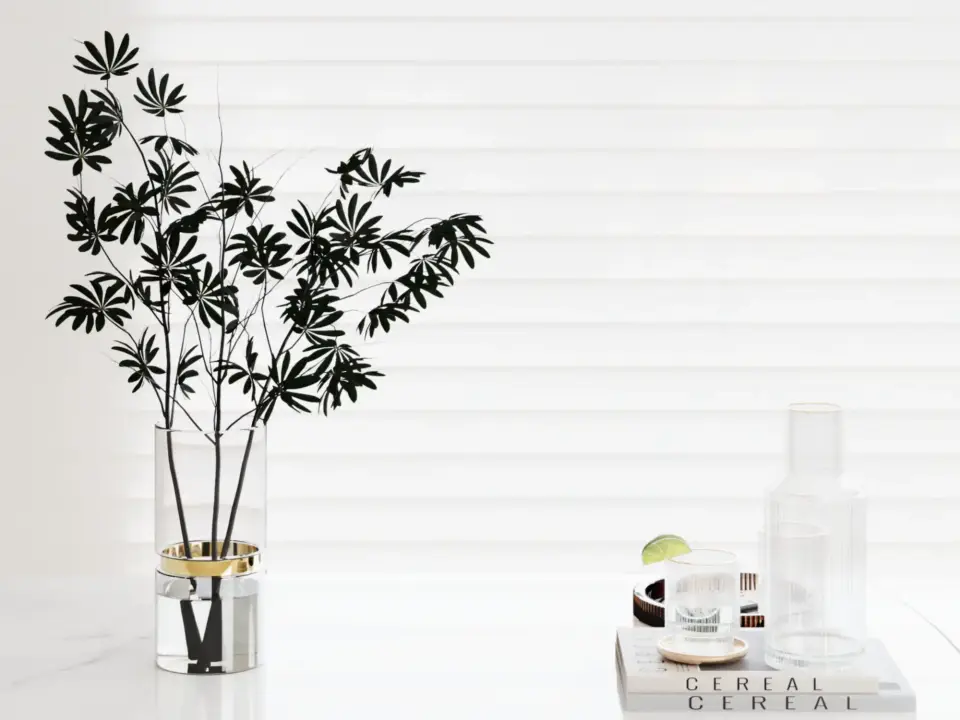 现代花瓶 花瓶 摆件 桌面摆件 植物