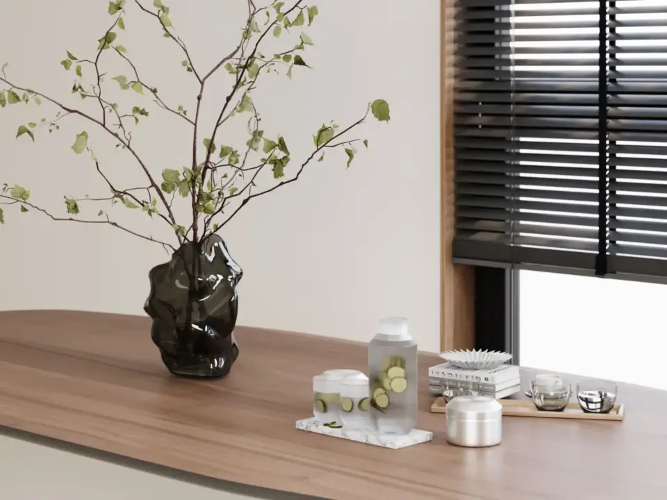 现代花瓶 花瓶 摆件 桌面摆件 植物