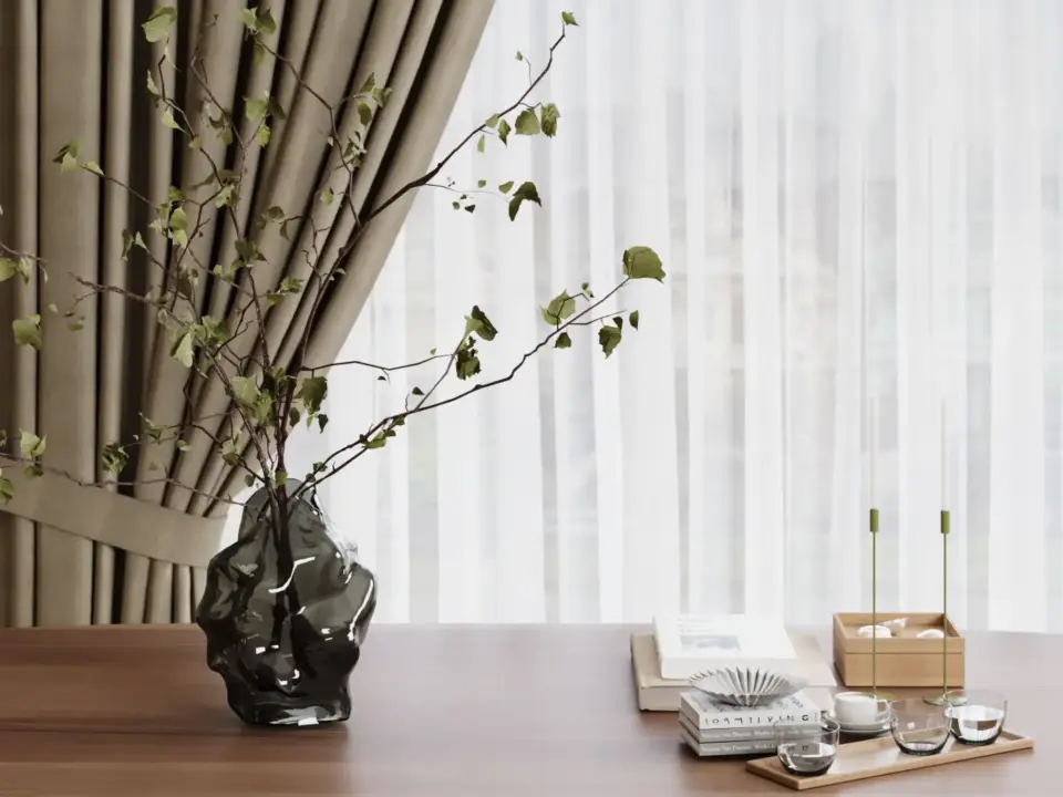 现代花瓶 花瓶 摆件 桌面摆件 植物