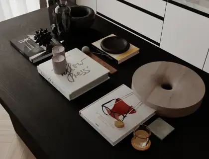 现代餐桌摆件 书籍 蜡烛 眼镜 杯子